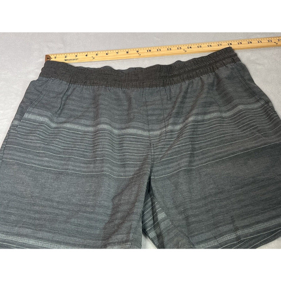 prAna Shorts Mens XXL Charcoal Gray Striped Slope Short Outdoors Hiking Stretch - Picture 11 of 11